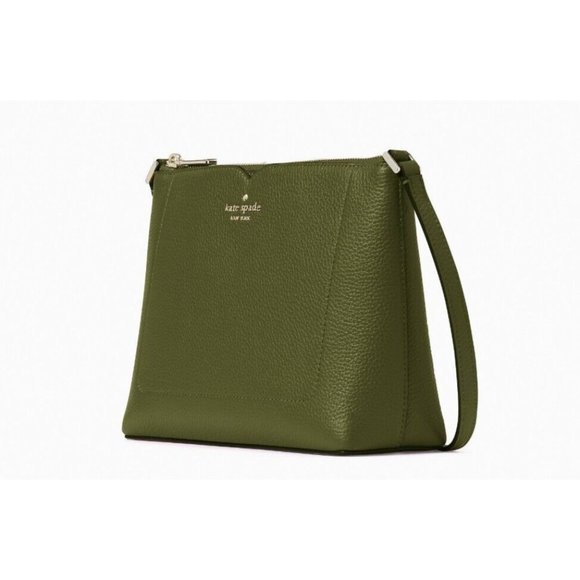 New Kate Spade Harlow Pebble Leather Crossbody Enchanted Green - Picture 3 of 4